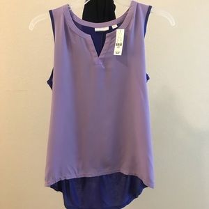 New York & Company Purple Sleeveless Blouse